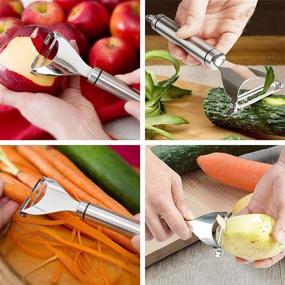 img 1 attached to 🍋 THNMK Heavy Duty Manual Citrus Lemon Juicer Hand Press Squeezer in Green, Aluminum Alloy Handheld Fruit Juicer with Stainless Steel Y-Shaped Orange Citrus Peeler for Juicing and Cocktails