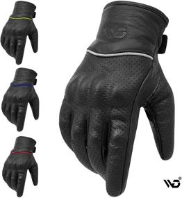 img 3 attached to 🧤 WD Motorsports Full Finger Leather Motorcycle Gloves with Touchscreen Compatibility and Armored Protection for Men