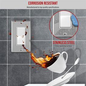 img 2 attached to 💡 ENERLITES 1-Gang Stainless Steel Wall Plate - Corrosion Resistant Decorator Switch or Receptacle Outlet, UL Listed