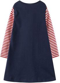 img 3 attached to 👗 Christmas Sleeve Cotton Girls' Clothing for Toddler Dresses