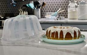 img 2 attached to 🎂 Premium Seafoam Green Cake Carrier - Ideal for 9 inch Cakes, Bundt Cakes, Pies, and Cheesecakes. Stylish, Practical, and Sturdy Cake Holder