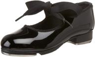👯 capezio girls jr. tyette tap shoe, black patent - size 8 toddler, perfect for dance beginners logo