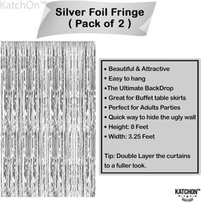 img 1 attached to 🎉 2022 Happy New Year Decorations: Xtralarge 6.4x8 Feet Silver Fringe Backdrop - 2 Piece Silver Streamer Backdrop Set | Foil Fringe Curtain for Parties and Events