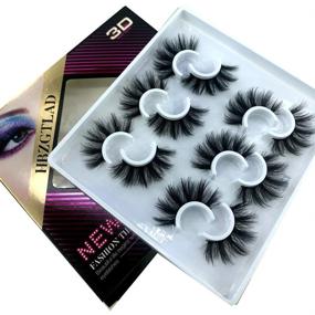 img 1 attached to 👁️ HBZGTLAD 6 Pairs Faux Mink Strip 3D Fluffy False Eyelashes Pack, Natural-Looking Lashes (MDF-12)