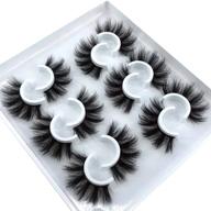 👁️ hbzgtlad 6 pairs faux mink strip 3d fluffy false eyelashes pack, natural-looking lashes (mdf-12) logo