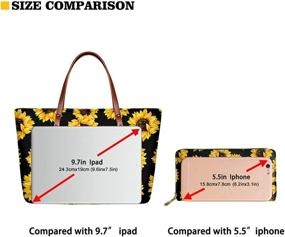 img 2 attached to Yiekeluo Sunflower Butterfly Neoprene Shoulder Women's Handbags & Wallets in Shoulder Bags