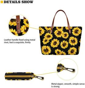 img 1 attached to Yiekeluo Sunflower Butterfly Neoprene Shoulder Women's Handbags & Wallets in Shoulder Bags