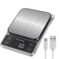 new upgrade lan sheng usb rechargeable digital food scale: 11lb/5kg, precise graduation, stainless steel - perfect for weight loss, baking, cooking! logo