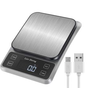 img 4 attached to New Upgrade Lan Sheng USB Rechargeable Digital Food Scale: 11lb/5KG, Precise Graduation, Stainless Steel - Perfect for Weight Loss, Baking, Cooking!