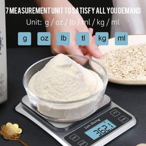 img 2 attached to New Upgrade Lan Sheng USB Rechargeable Digital Food Scale: 11lb/5KG, Precise Graduation, Stainless Steel - Perfect for Weight Loss, Baking, Cooking!