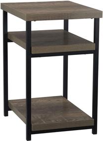 img 4 attached to 🪑 Ashwood Low Square Side End Table with Shelf for Storage - Optimal Household Essential