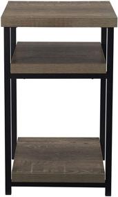 img 3 attached to 🪑 Ashwood Low Square Side End Table with Shelf for Storage - Optimal Household Essential