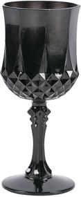 img 4 attached to Premium Plastic Black Patterned Wine Glasses (12-Piece Set) - Ideal for Weddings, Halloween, and Party Supplies