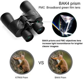 img 3 attached to 🔭 High Definition 10-24x50 Zoom Binoculars for Adults - Professional, Waterproof, and Durable Binoculars with Clear BAK4 Prism FMC Lens for Birds Watching, Hunting, Traveling, and Concerts