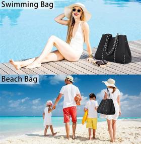 img 3 attached to 👜 Neoprene Beach Bag Women's Gym Tote - Large Pool & Travel Bag by IBFUN