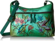 stylish anuschka genuine shoulder organizer side zip handbags & wallets for women logo
