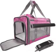 morange airline approved cat and small dog carrier - collapsible pet carrier in pink-blue logo