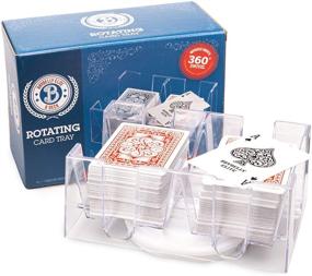 img 4 attached to Brybelly Elite 6-Deck Rotating Card Tray: Enhanced 360-Degree Swivel - Ideal Playing Card Organizer for Canasta, Hand and Foot, Dealing, and Discard Accessories