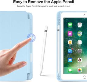 img 1 attached to 📘 BENTOBEN iPad 6th Gen/5th Gen Case with Pencil Holder - Premium Folio Stand Cover with Auto Wake/Sleep for Apple iPad 9.7" 2018/2017, Sky Blue