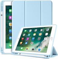 📘 bentoben ipad 6th gen/5th gen case with pencil holder - premium folio stand cover with auto wake/sleep for apple ipad 9.7" 2018/2017, sky blue logo