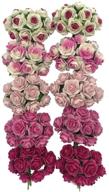 🌹 exquisite 100 pcs mini rose mulberry paper flowers in a variety of pink shades – perfect for scrapbooking, weddings, doll houses, and cards! logo