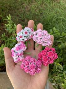 img 3 attached to 🌹 Exquisite 100 pcs Mini Rose Mulberry Paper Flowers in a Variety of Pink Shades – Perfect for Scrapbooking, Weddings, Doll Houses, and Cards!