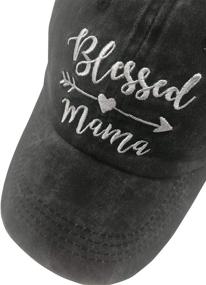 img 3 attached to 🧢 Blessed Mama Ponytail Hat: Vintage Washed Distressed Baseball Dad Cap for Women - MANMESH HATT