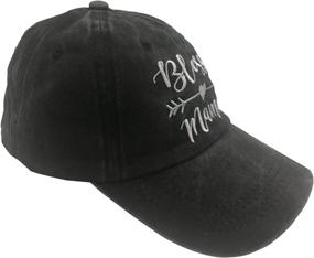 img 1 attached to 🧢 Blessed Mama Ponytail Hat: Vintage Washed Distressed Baseball Dad Cap for Women - MANMESH HATT