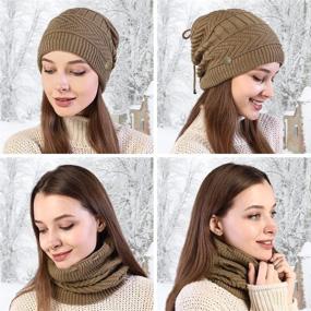 img 3 attached to Womens Winter Slouchy Ponytail Buttons Outdoor Recreation