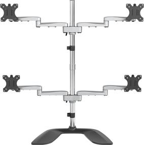 img 4 attached to 🖥️ Enhance Efficiency with StarTech.com Quad Monitor Stand - Ergonomic VESA 4 Monitor Arm - Free Standing Articulating Mount - Height Adjustable/Tilt/Swivel/Rotate - Silver (ARMQUADSS)