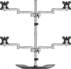 img 3 attached to 🖥️ Enhance Efficiency with StarTech.com Quad Monitor Stand - Ergonomic VESA 4 Monitor Arm - Free Standing Articulating Mount - Height Adjustable/Tilt/Swivel/Rotate - Silver (ARMQUADSS)