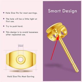 img 2 attached to Secure Your Studs with Catmade 14k Gold Plated Earring Backs: 10Pcs Screw-On & Butterfly Locking Earring Backs for Safety and Hypoallergenic Comfort