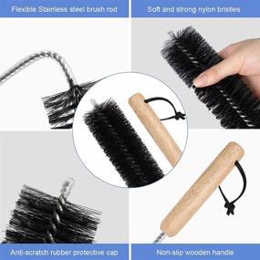 img 2 attached to 31.5-inch Magicfour Dryer Vent Brush Cleaning Kit - Flexible Dryer Lint Vacuum Attachment for Fireplace, Chimney, Refrigerator Coil, and Pipeline - Wood Handle with Dense Bristles