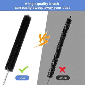 img 1 attached to 31.5-inch Magicfour Dryer Vent Brush Cleaning Kit - Flexible Dryer Lint Vacuum Attachment for Fireplace, Chimney, Refrigerator Coil, and Pipeline - Wood Handle with Dense Bristles