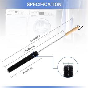 img 3 attached to 31.5-inch Magicfour Dryer Vent Brush Cleaning Kit - Flexible Dryer Lint Vacuum Attachment for Fireplace, Chimney, Refrigerator Coil, and Pipeline - Wood Handle with Dense Bristles