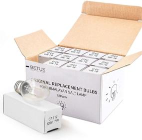 img 2 attached to 🔌 Original Replacement Betus Long Lasting Dimmable 7 Watt E12 Socket Incandescent Candelabra Salt Lamp Bulb - Value Pack of 12