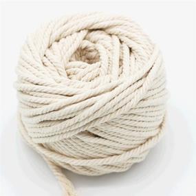 img 2 attached to 5mm Macrame Cord 100% Natural Cotton - 54 Yards for Wall Hangings, Plant Hangers, Hammocks, Swing Chairs - Craft Making, Knitting, Thick Cord Rope - Natural Color, 50 Meters Length