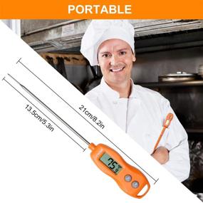 img 1 attached to BRAPILOT Food Candy Meat Thermometer Digital (2021 New) Cooking Kitchen Instant Read Thermometer Backlit Waterproof For Baking Liquids BBQ Grill Milk (Orange Color)