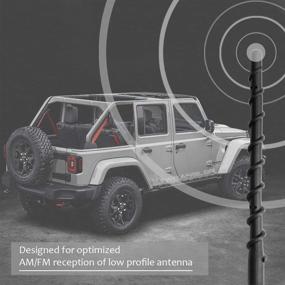 img 1 attached to 📻 VOFONO 9 Inch Spiral Short Antenna for Jeep Wrangler JK JKU JL JLU Rubicon Sahara Gladiator(2007-2021), Flexible Rubber Replacement for Enhanced Radio Reception