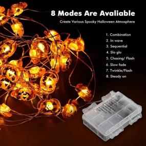 img 2 attached to 🎃 Brizled Pumpkin Halloween String Lights: 40 LED 13.12ft 8 Modes, Remote & Timer Included