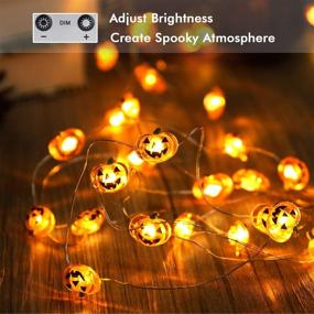 img 1 attached to 🎃 Brizled Pumpkin Halloween String Lights: 40 LED 13.12ft 8 Modes, Remote & Timer Included