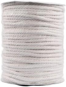 img 4 attached to 🪢 Premium Quality REALCOTTON Natural Cotton Macrame Rope - 6MM x 75M Twisted Soft Cord for Craft and Decor Projects