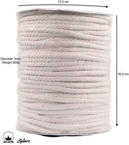 img 3 attached to 🪢 Premium Quality REALCOTTON Natural Cotton Macrame Rope - 6MM x 75M Twisted Soft Cord for Craft and Decor Projects