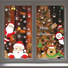 img 4 attached to 🎄 160pcs Christmas Snowflake Window Clings: Festive Xmas Stickers for Home, Shop, and Party Decorations