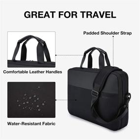 img 1 attached to 💼 Black Laptop Bag, LIGHT FLIGHT 15.6 Inch Expandable Business Briefcase for Men and Women, Water Resistant Slim Computer Bag