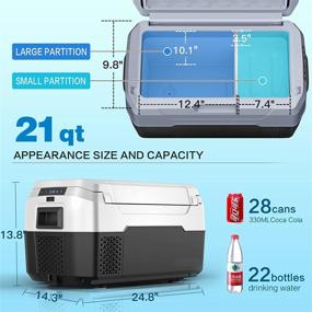 img 3 attached to COOLBO 12V Portable Compressor Car Fridge/Cooler/Freezer - 22 Quart (20L), -20°C to -10°C, RV Car Refrigerators, for Truck, Outdoor, Camping, Vehicles, Travel, Home & Car Use