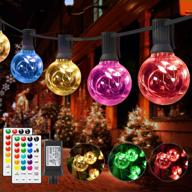 🌈 color-changing led outdoor string lights: g40 30 bulbs, waterproof for patio, bistro backyard, porch, and more - perfect for hanging christmas decorations, party, camping, and balcony gazebo logo