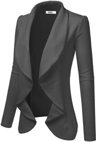 img 3 attached to 👚 Stylish Doublju Classic Draped Blazer: Perfect Women's Clothing for Suiting & Blazers