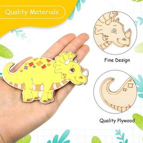 img 2 attached to 🦖 Dinosaur Unfinished Wood Cutouts - 8 Styles for DIY Craft Art Projects, Home Decoration Ornament, and Kids' Wooden Paint Crafts - Set of 24