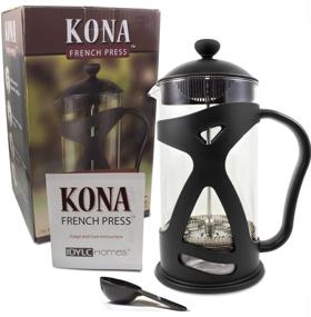 img 3 attached to ☕ Кофеварка с металлическим фильтром KONA Black Shell French Press - крупная ручка и защита для стекла